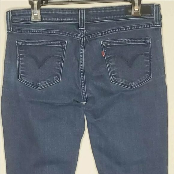 Levi's Women's Demi-Curve Low Rise Skinny Dark Wash Blue Jeans Size 11 - Picture 4 of 11